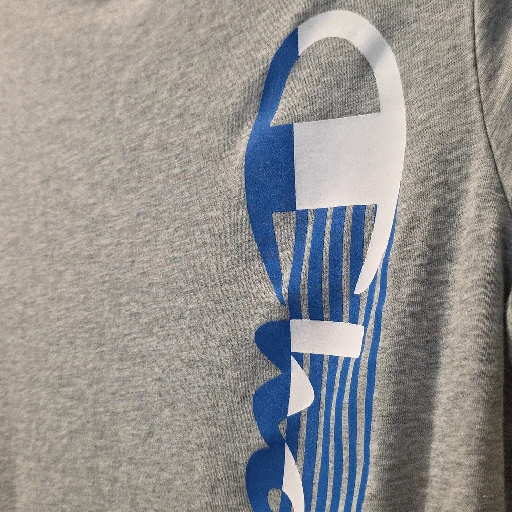 Champion Boy's Short Sleeve 18/20 Grey T Shirt With Logo Print On Front